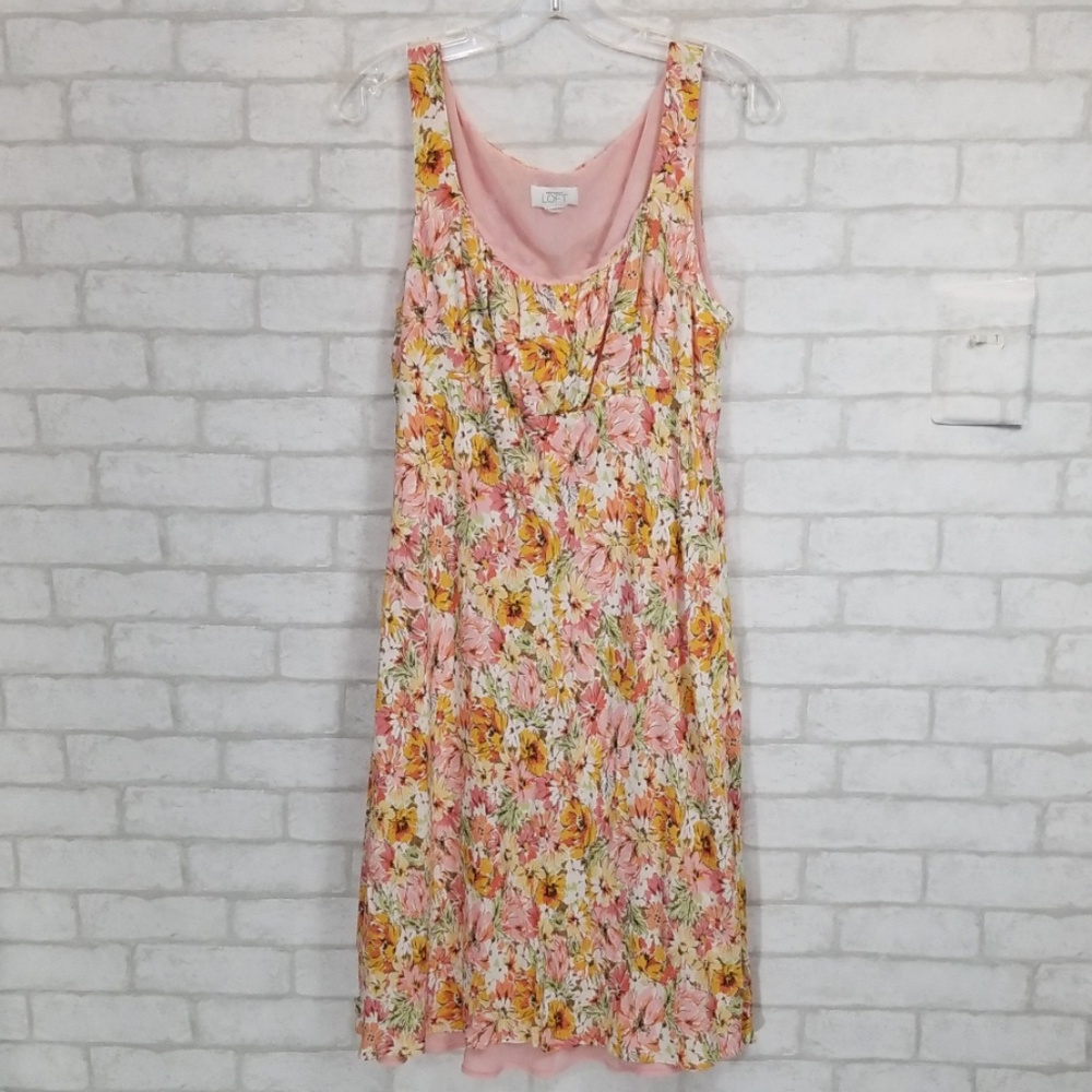 Loft floral print dress size large